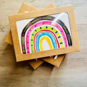 Rainbow Notecards single side with envelope set of 8 cards image 4