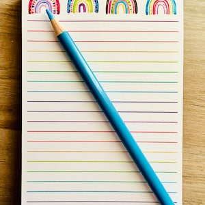 Rainbow Love lined notepad 100 sheets of colorful fun image 3