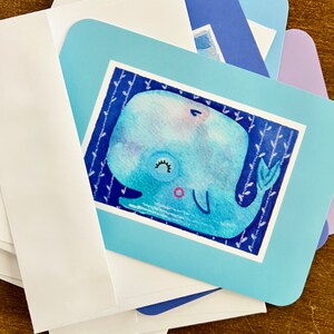 Bye Blues set of 8 one sided notecards with envelopes image 7