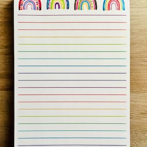 Rainbow Love lined notepad 100 sheets of colorful fun image 2