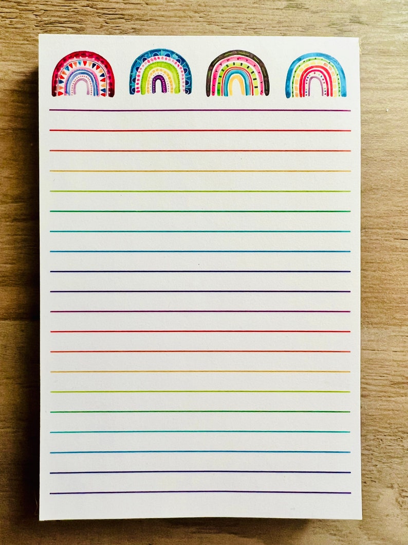 Rainbow Love lined notepad 100 sheets of colorful fun image 2