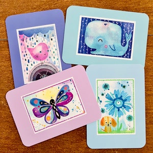Bye Blues set of 8 one sided notecards with envelopes image 2