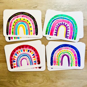 Rainbow Notecards single side with envelope set of 8 cards image 2