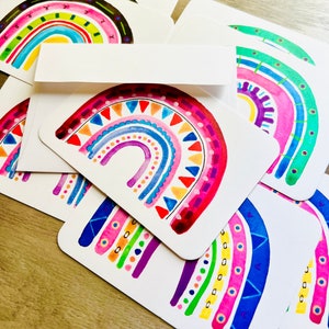 Rainbow Notecards single side with envelope set of 8 cards image 7