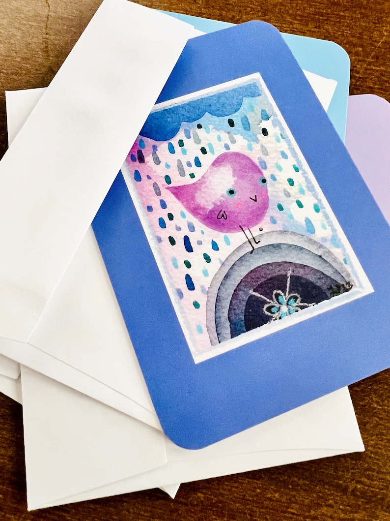 Bye Blues set of 8 one sided notecards with envelopes image 6