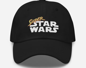 Super Star Wars bordado gorra de béisbol jugador / juegos SNES GBA videojuegos retro bordado parche sombrero papá gorra // PixelCapsCo