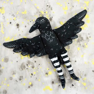 Crow - Soft and Spooky Plush Doll Made From Illustration - Black ...