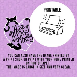 Birthday Cake Topper Digital Files to make your own Happy Birthday sign to decorate a cake or other Birthday Party Projects, Black Cats image 4