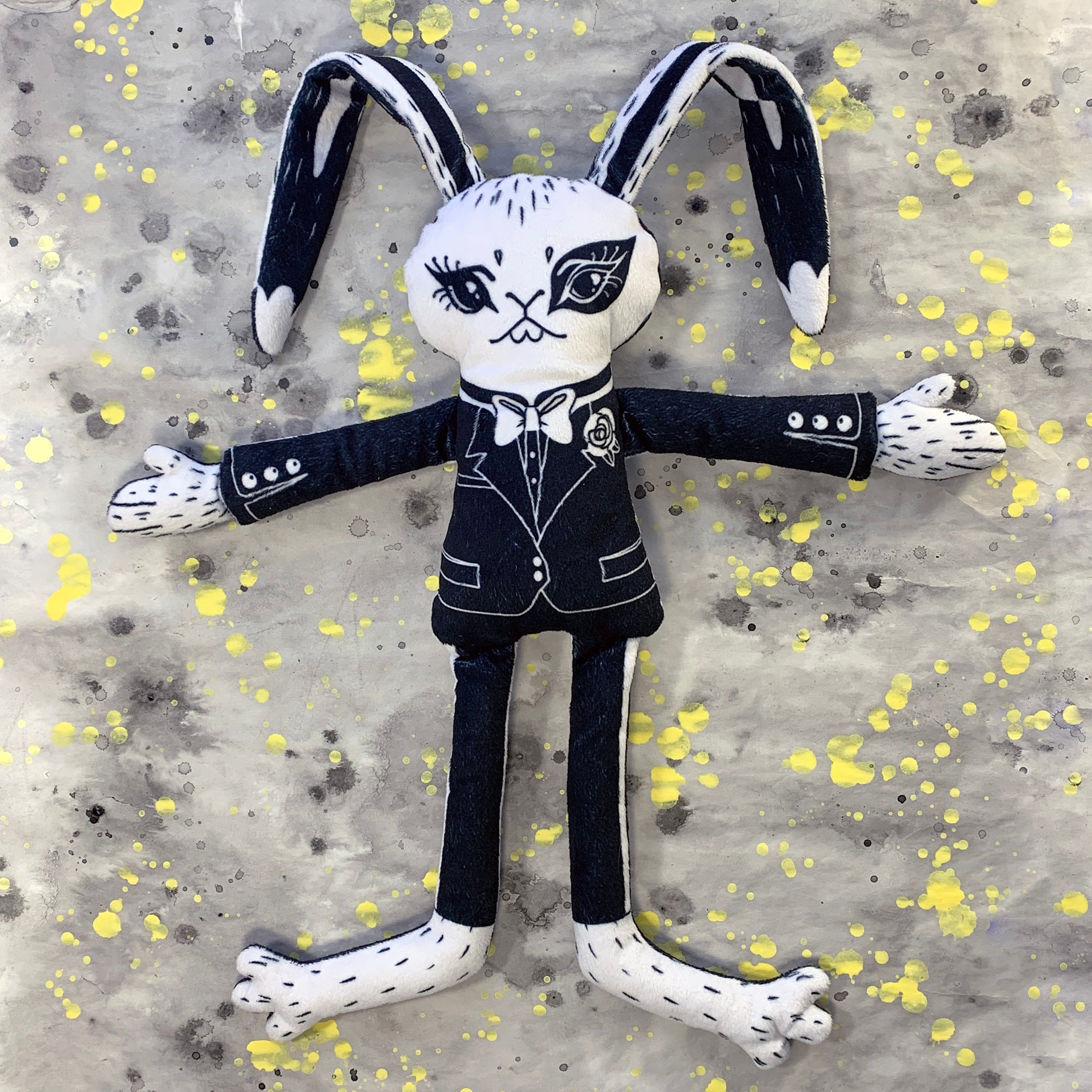 Two Sided Rabbit Doll Black and White Dual Faced Plush Bunny - Etsy Canada