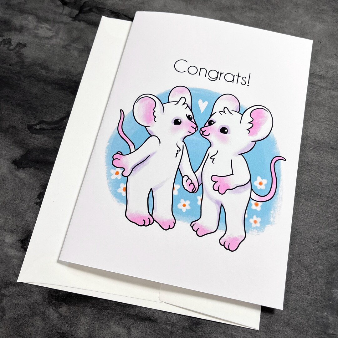 Mouse Congratulations Card: Wedding, Engagement, New Home (printable ...