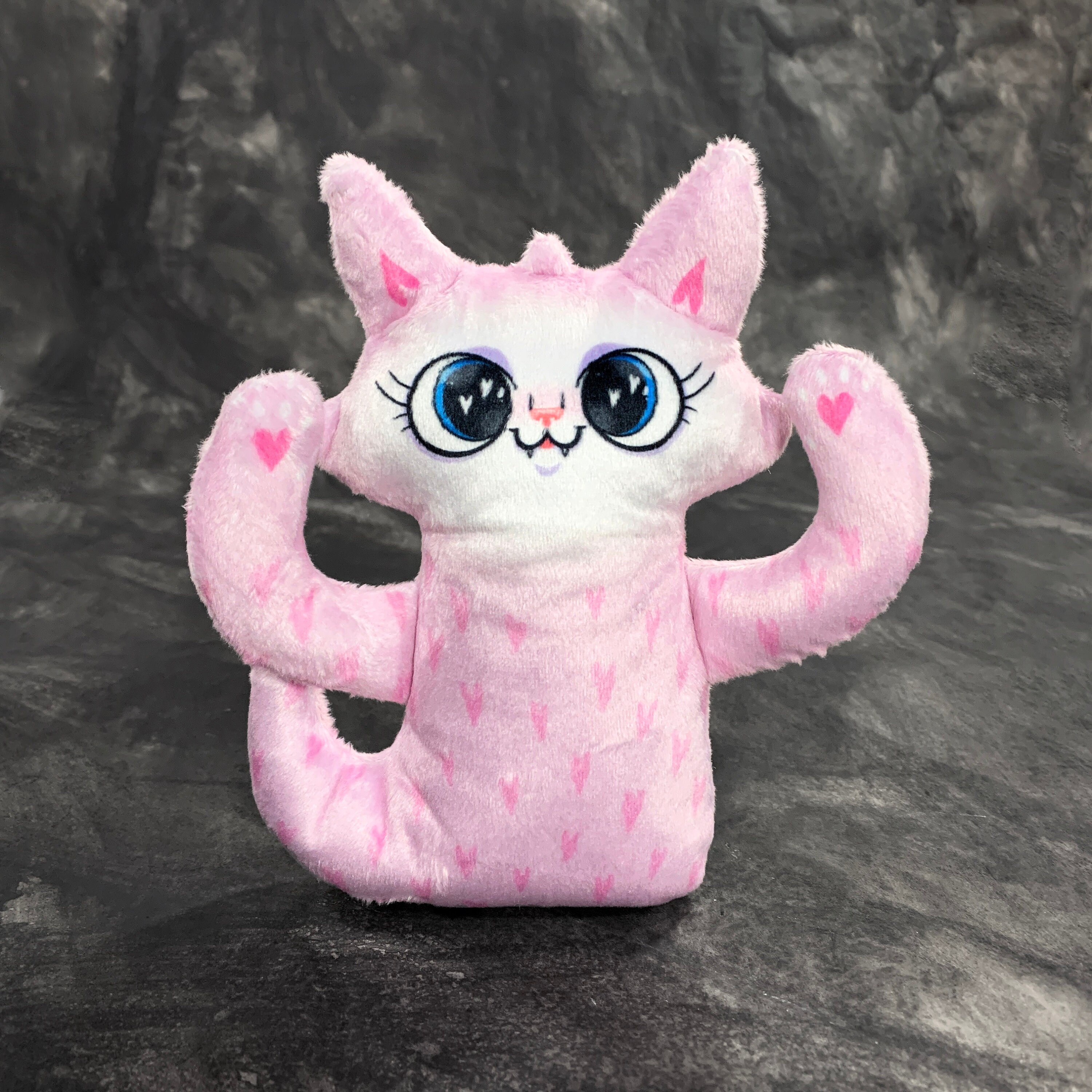 Ghost Cat Plush Toy Pink Doof with Hearts Viene con una - Etsy España
