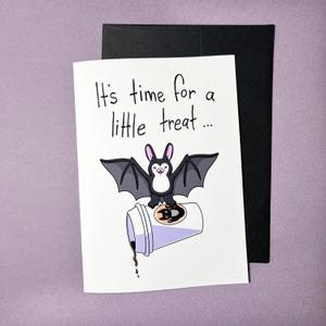 Carte cadeau ou argent, chauve-souris avec friandise, carte pour ajouter votre propre carte-cadeau ou cadeau en argent, enveloppe noire, carte-cadeau gothique, jolie carte de voeux chauve-souris