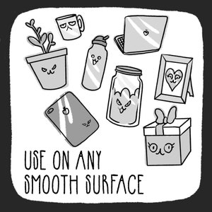 Face Vinyl Decals, Waterproof Matte Black Stickers (12 ct) image 7