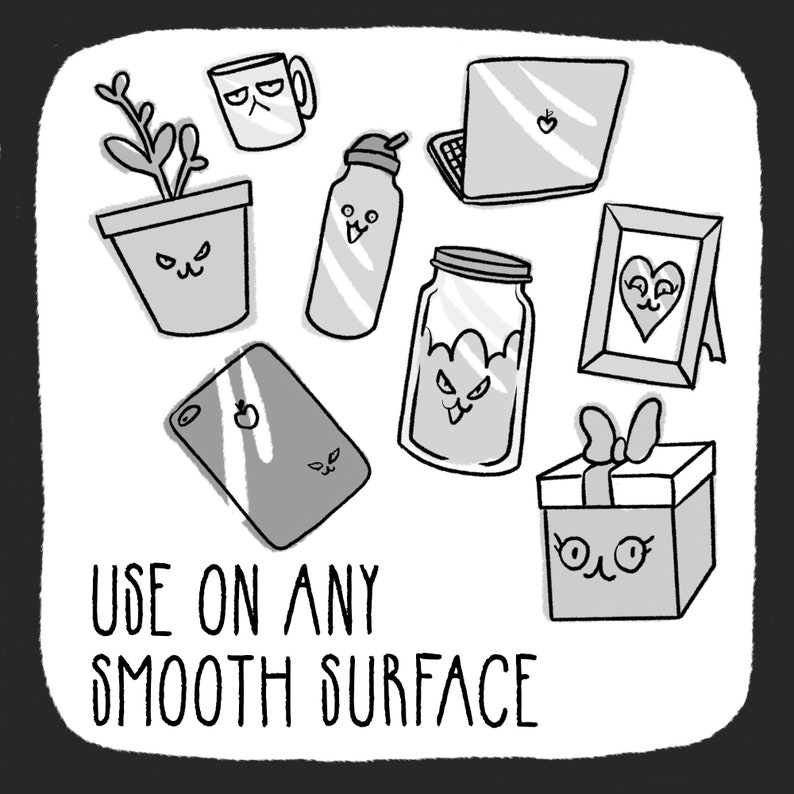 Face Vinyl Decals, Waterproof Matte Black Stickers (12 ct) image 7