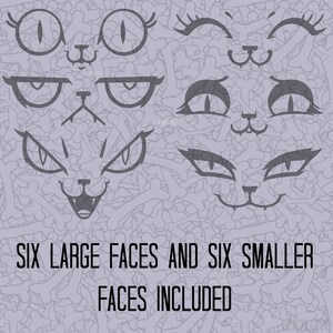Face Vinyl Decals, Waterproof Matte Black Stickers (12 ct) image 3