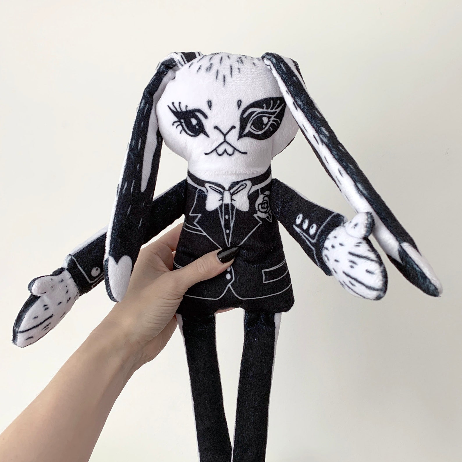 Two Sided Rabbit Doll Black and White Dual Faced Plush Bunny | Etsy Canada