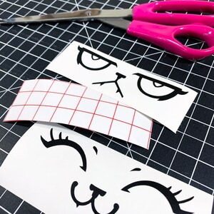 Face Vinyl Decals, Waterproof Matte Black Stickers (12 ct) image 5