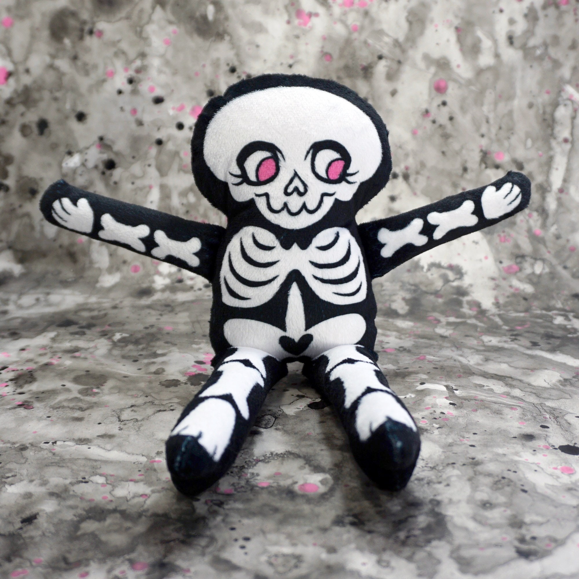 Soft Skeleton Doll Cute Doll Printed on Super Soft Minky Etsy UK