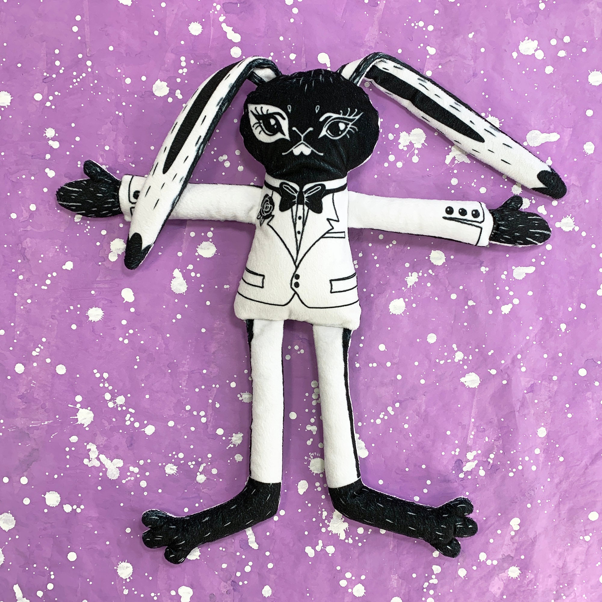 Two Sided Rabbit Doll Black and White Dual Faced Plush Bunny - Etsy Canada