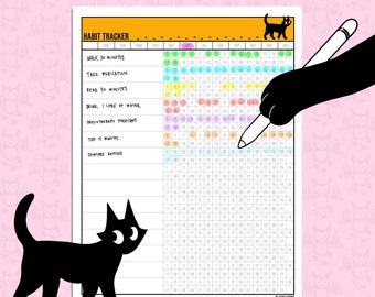 Habit Tracker - Printable or digital planners, Self care, health tracker, routine tracking, print at home or use Goodnotes, 5 variations