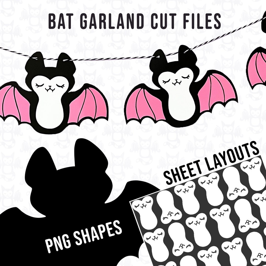 Bat Garland Digital Project Make Your Own Paper Bat Garland for Parties