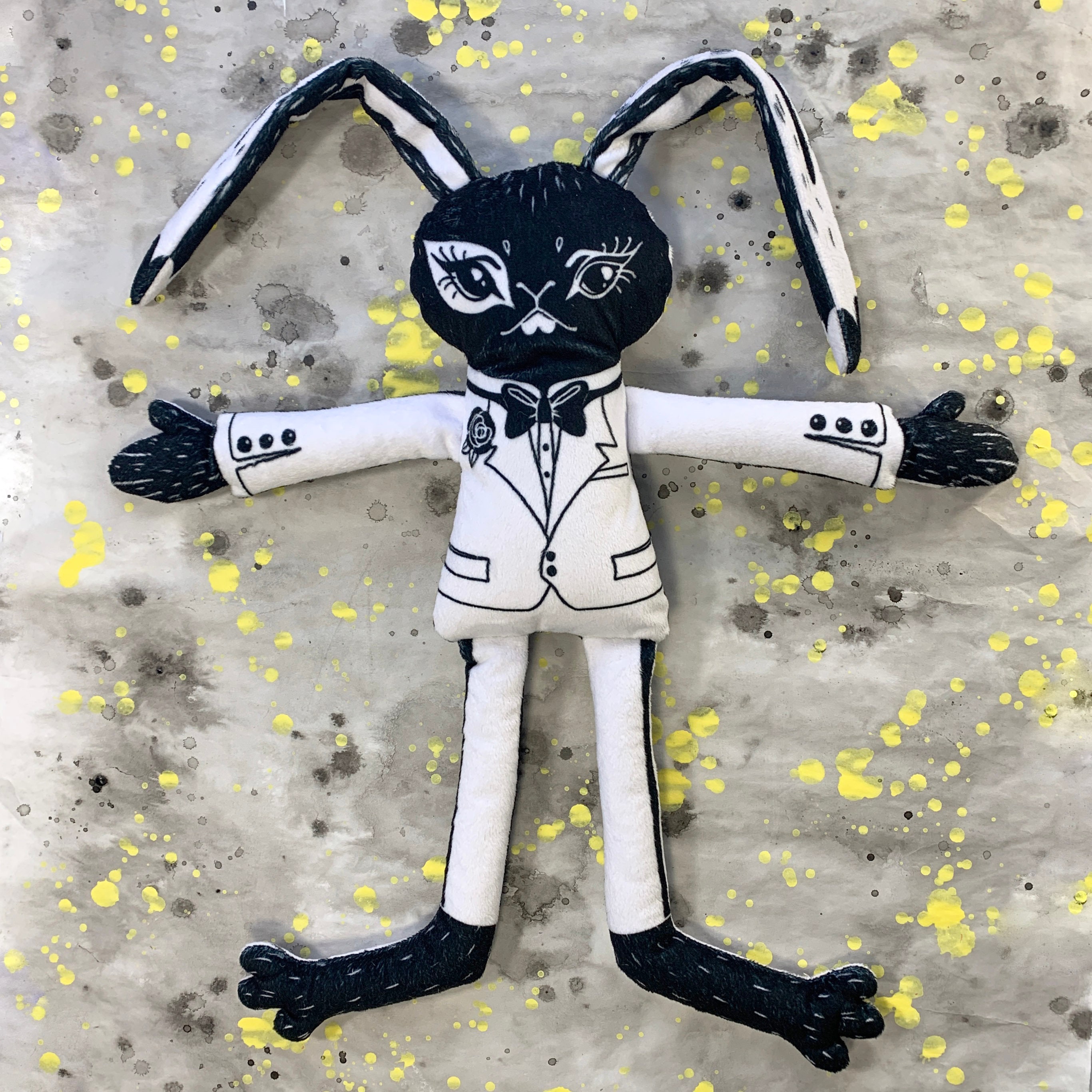 Two Sided Rabbit Doll Black and White Dual Faced Plush Bunny - Etsy Canada