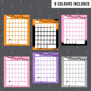 Calendar for Digital Planner or Printable Halloween style blank calendar, print at home or use Goodnotes, Six colour variations, PDF image 3