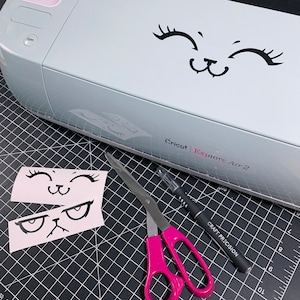 Face Vinyl Decals, Waterproof Matte Black Stickers (12 ct) image 6