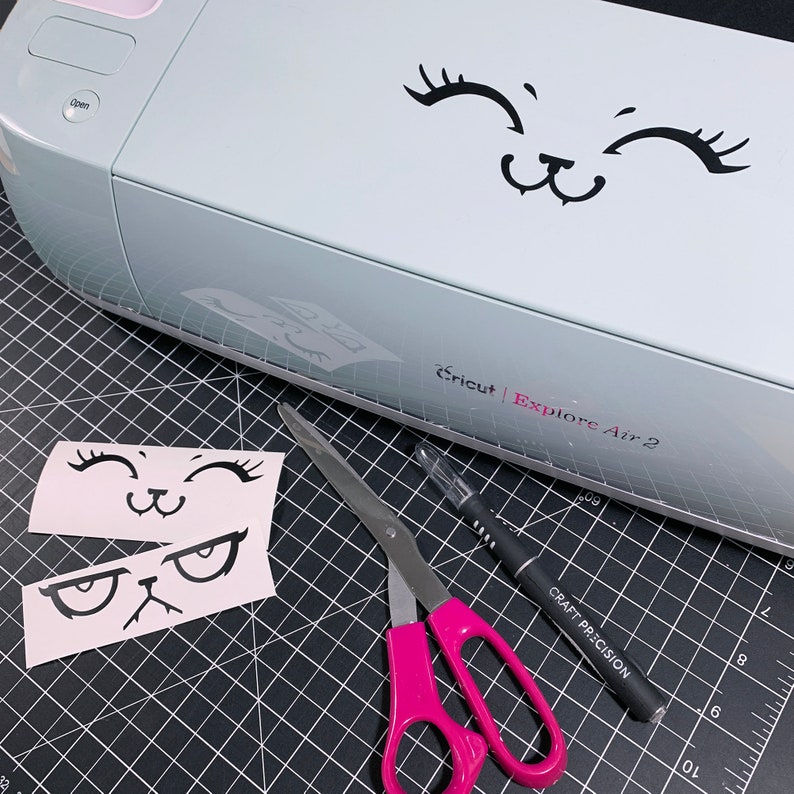 Face Vinyl Decals, Waterproof Matte Black Stickers (12 ct) image 6