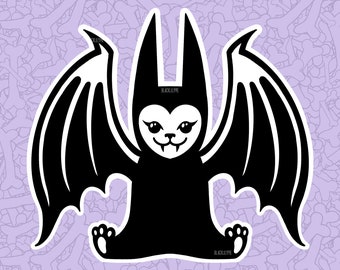 Cute Bat Decal - Permanent Outdoor vinyl sticker - Durable decal for your car, home, laptop, ANYWHERE! Strong and high quality, spooky cute