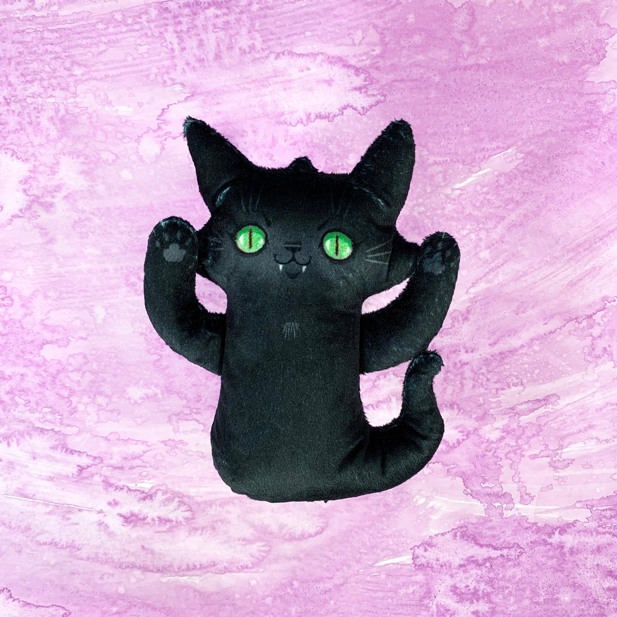Ghost Cat Plush Spooky Black Cat Doll Comes With a Cute - Etsy