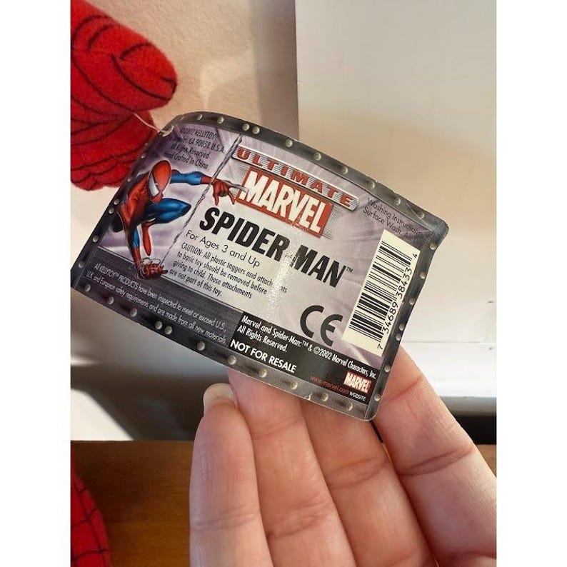 2002 SPIDER-MAN official movie 18" plush NEW w/ tag vintage action figure marvel Bild 2