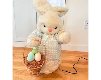 VTG Animatronischer Hase Osterhase Grannycore Bewegung Kaninchen FUNKTIONIERT