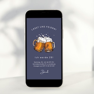 Einladung Geburtstag I E-Card I personalisierte Einladung I WhatsApp I digitale Einladung I save the date I 18 20 25 30 40 50 60 70 75