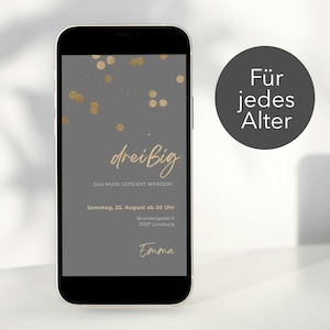 Einladung Geburtstag für JEDES Alter I E-Card I personalisierte Einladung I WhatsApp I digitale Einladung I save the date I 20 30 40 50 60