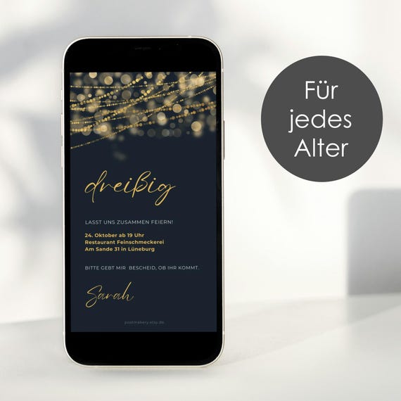 Einladung Geburtstag für JEDES Alter I E-Card I personalisierte Einladung I WhatsApp I digitale Einladung I save the date I 20 30 40 50 60