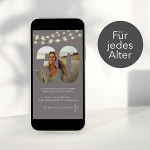 Einladung Geburtstag I E-Card I personalisierte Einladung I WhatsApp I digitale Einladung I Einladung save the date 18 20 25 30 40 50 60