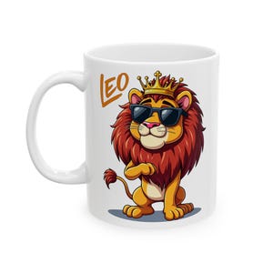 Mug Lion drôle : cadeau d&#39;astrologie horoscope dessin animé