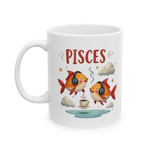 Mug Poissons drôle : horoscope dessin animé, cadeau astrologie