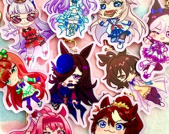 Umamusume Acrylic Charms with Gold Clip