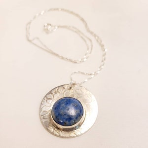 Lapis and Sterling Silver Pendant Necklace image 2