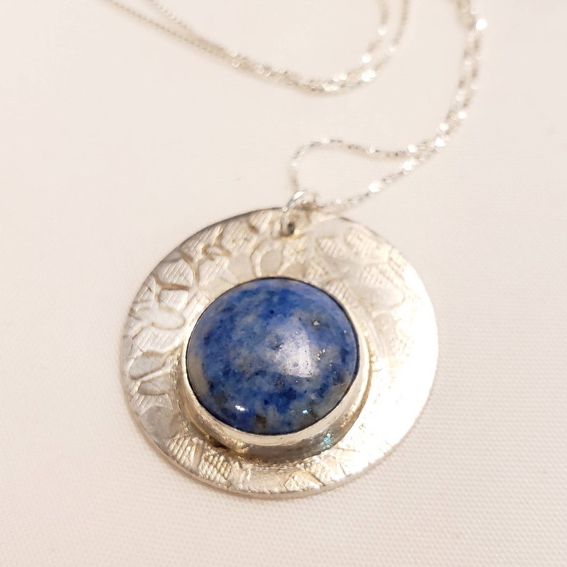Lapis and Sterling Silver Pendant Necklace image 1
