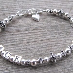 Nombre Madres Personalizadas Pulseras en Todos Los Sterling Silver Mommy Abuela Abuela 8 letras