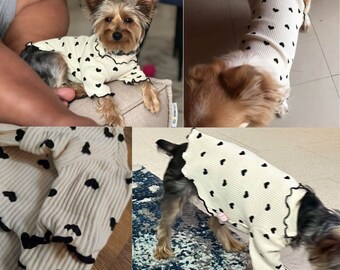 1pc Pet Lover Themed Heart Embroidered Plaid Patterned Thin Home Wear Short Sleeve Vest For Small Dogs And Cats