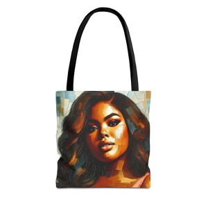 Draagtas Afro-Amerikaanse vrouw - &quot;Rose&quot; Black History Month cadeau, etnische draagtas, Afro-Amerikaanse kunst, draagtas markt, uniek
