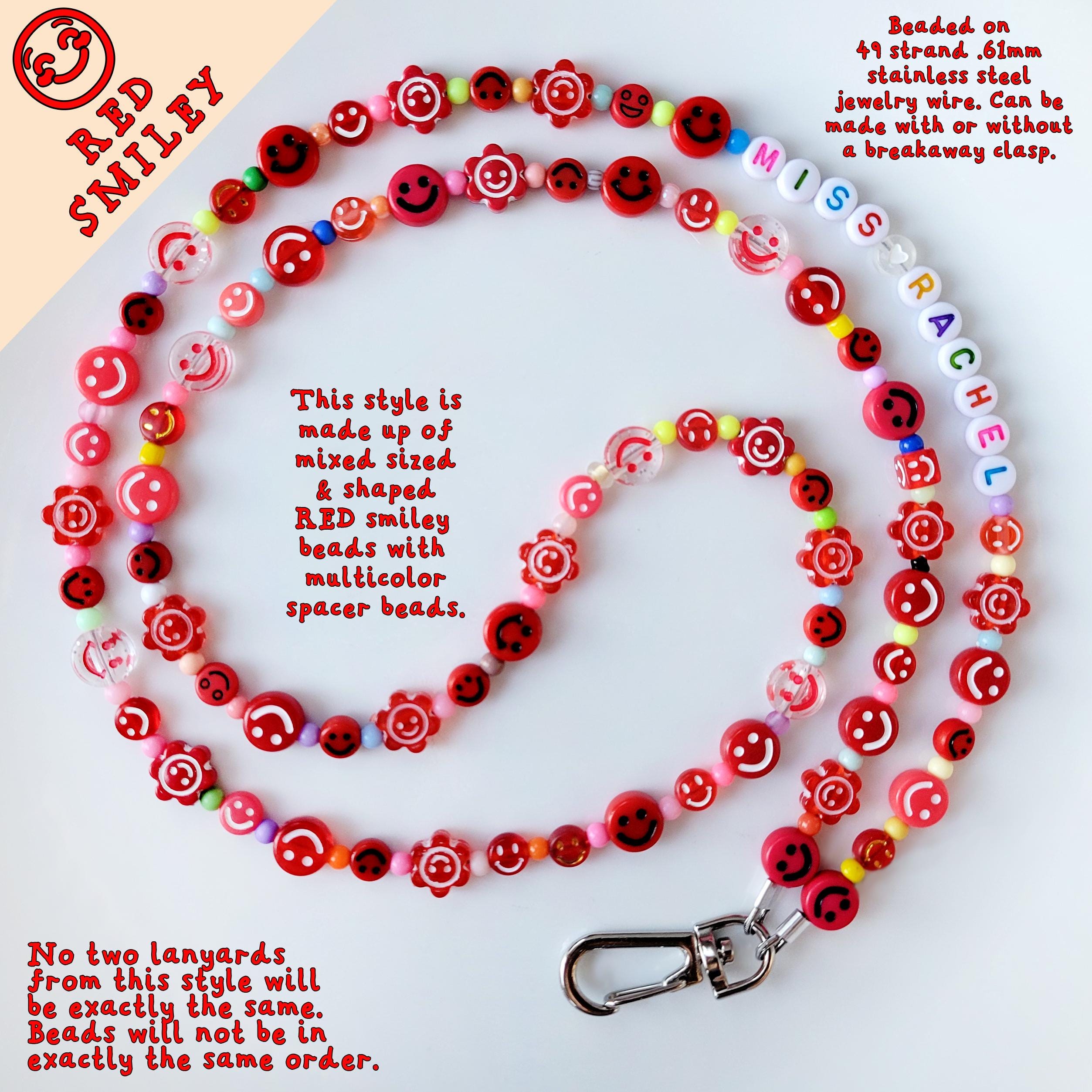 Lanyard for Teacher, Customizable Beaded Lanyard, Custom Gift, Personalized Beaded Lanyard, ID Badge Holder, Lanyard for Nurse, Teacher Gift