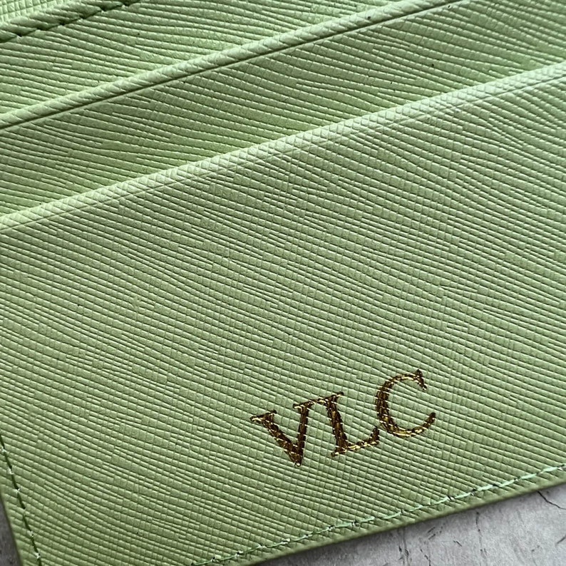 Porte-cartes en cuir à monogramme, porte-cartes en cuir personnalisé image 1