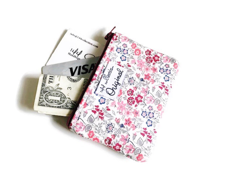 Change Purse Wallet for Women Liberty Wallet Coin Purse Floral Small Zipper Pouch