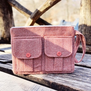 Wristlet Purse, Tweed Fabric Wallet, Card Holder Wristlet, Phone Wallet Wristlet