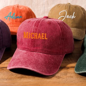 Personalisierte Vintage gestickte Kappe, Logo-Baseballmütze, gestickte Textmütze, Sorority-Hut, Unisex-Baseballmütze, Bachelorette-Hüte